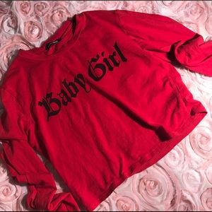 Babygirl long sleeve crop top